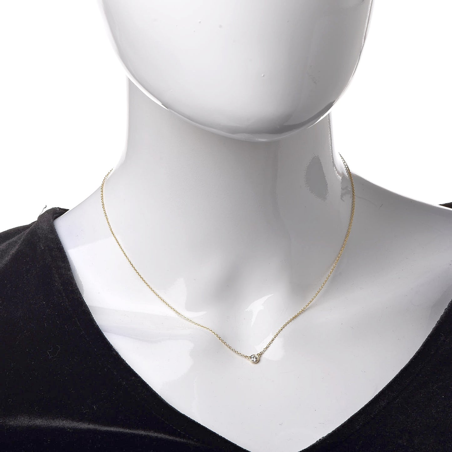 18K Yellow Gold Diamond .14ct Elsa Peretti Diamonds by the Yard Pendant Necklace