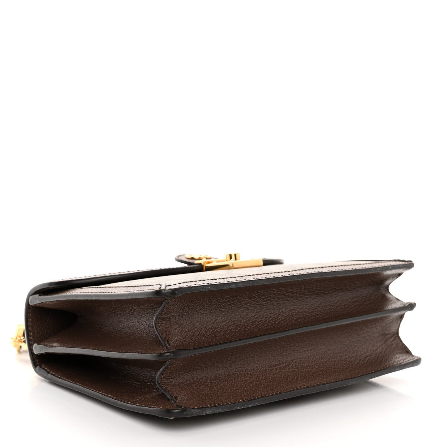 GG Supreme Monogram Textured Dollar Calfskin Web Small Ophidia Padlock Top Handle Bag Beige Ebony New Acero