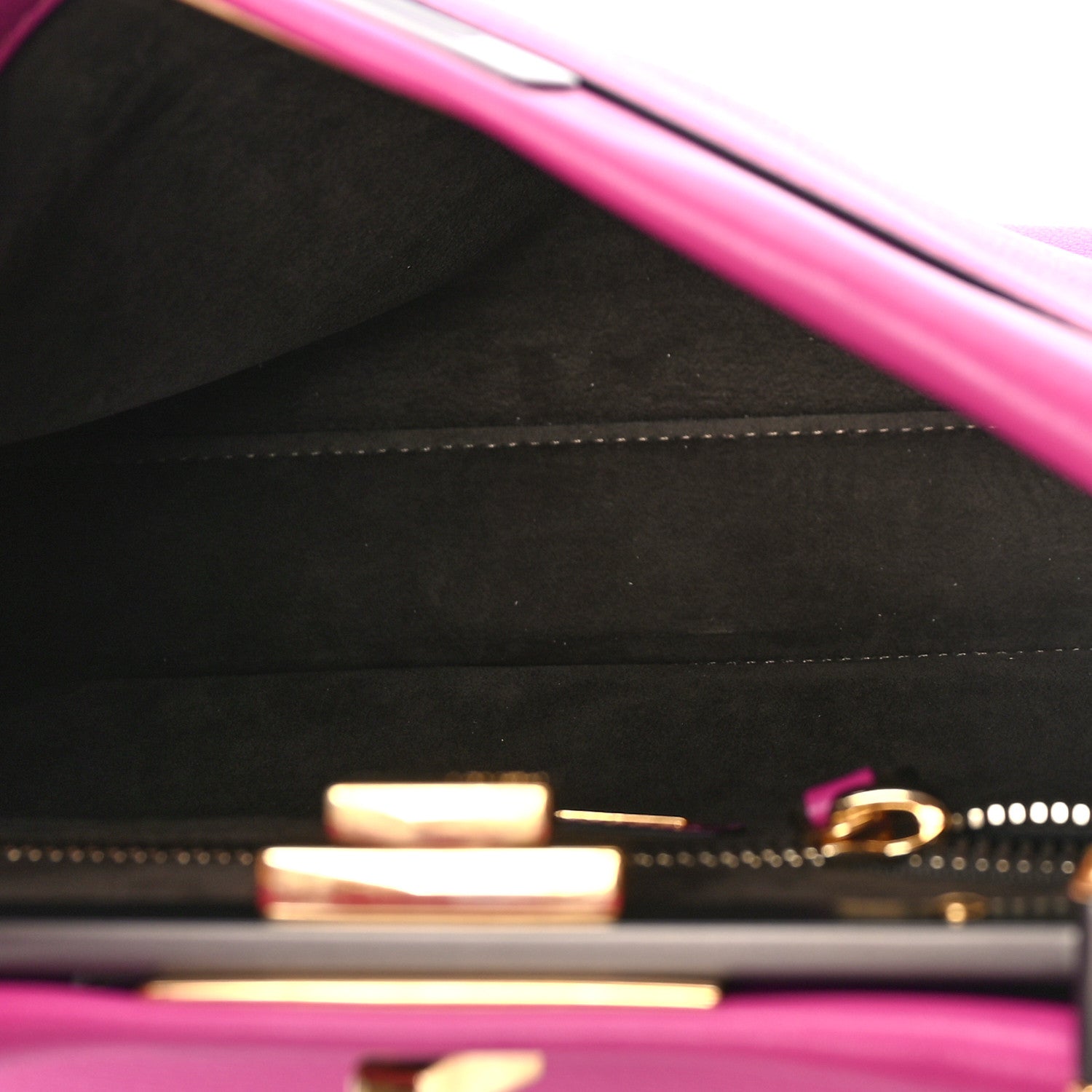Fendi Vitello Seta Medium Peekaboo Iconic Satchel Magenta 5 of 8