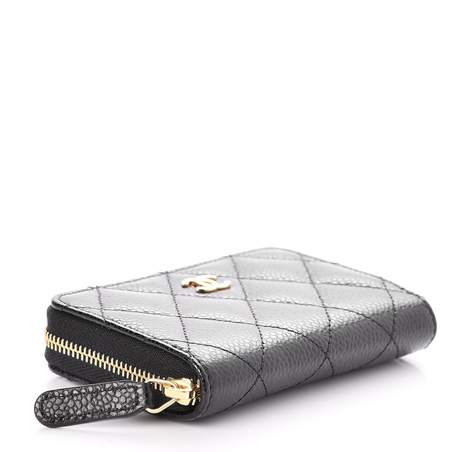 Chanel Caviar Quilted Zip Coin Purse Black 4 of 8