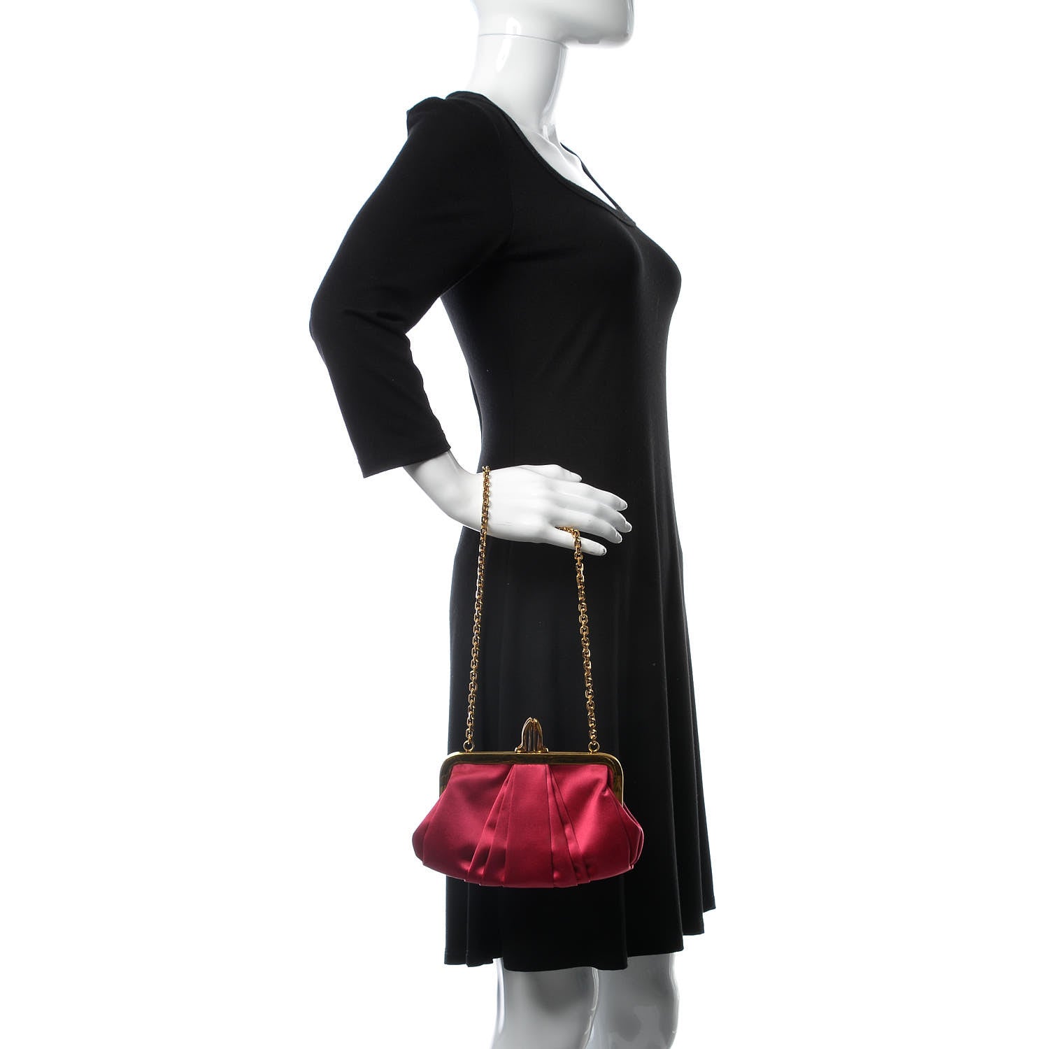 Christian Louboutin Satin Loubi Lula Mini Frame Clutch Peony Pink 2 of 9
