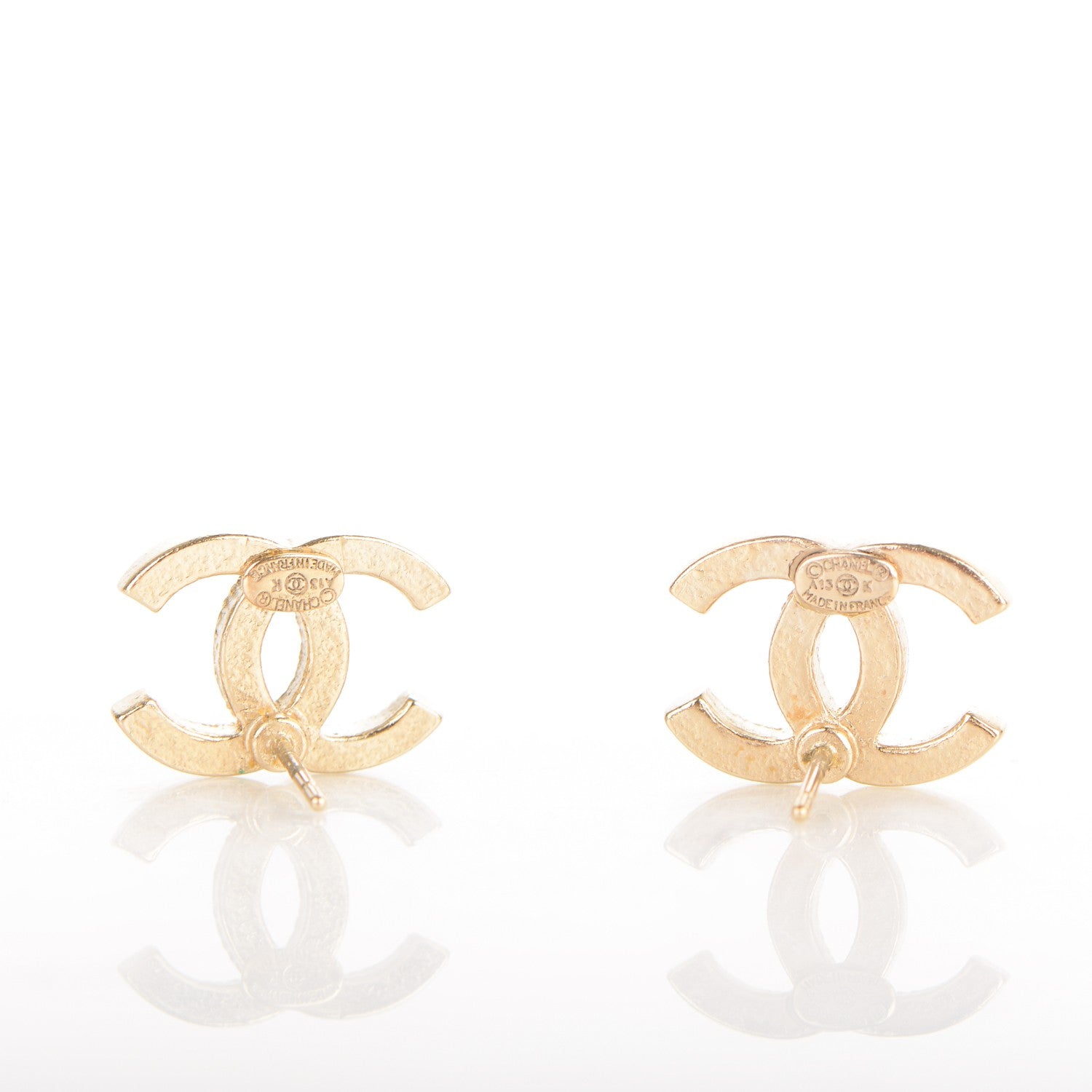 Chanel Crystal CC Earrings Gold 3 of 4