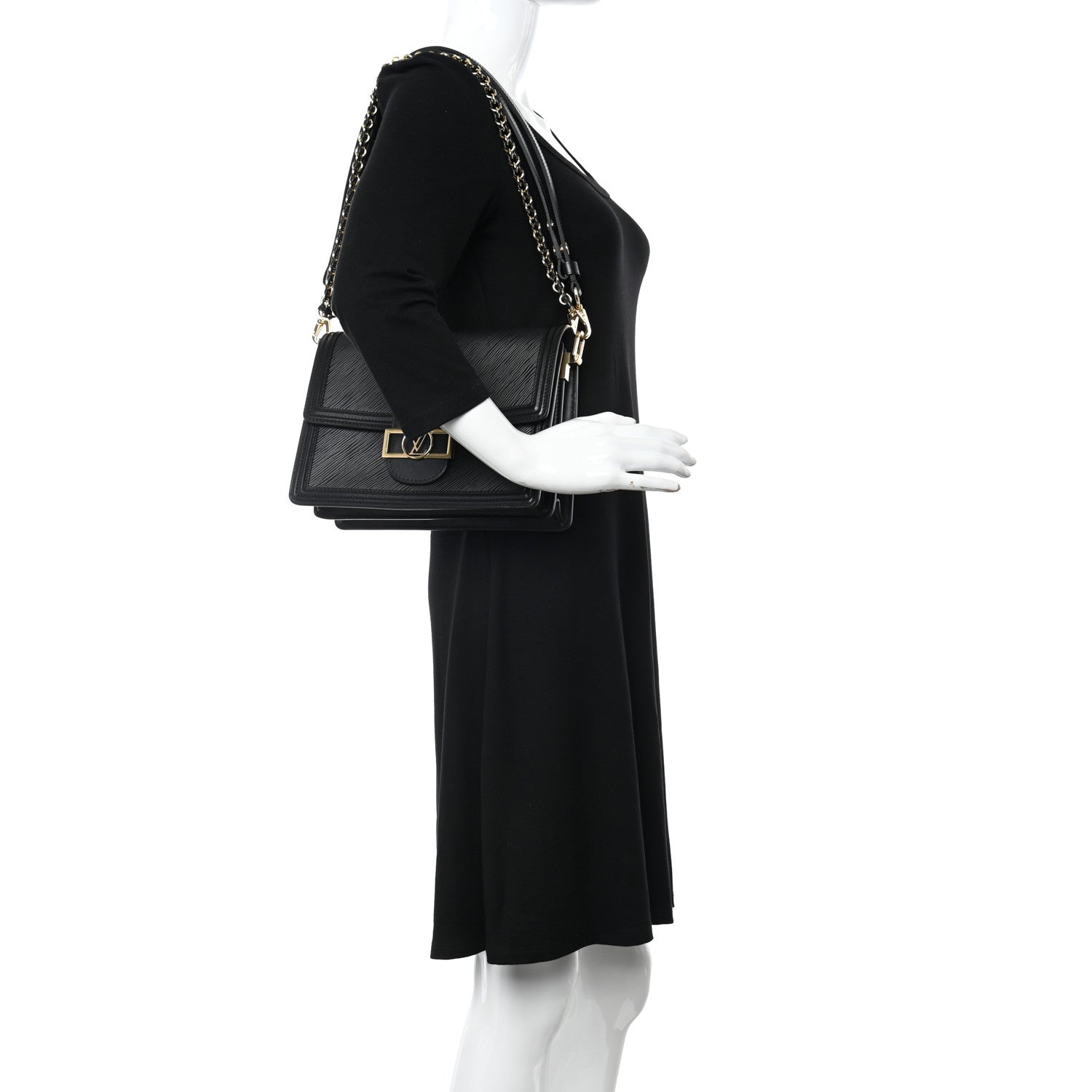 Louis Vuitton Epi Dauphine MM Black 2 of 10