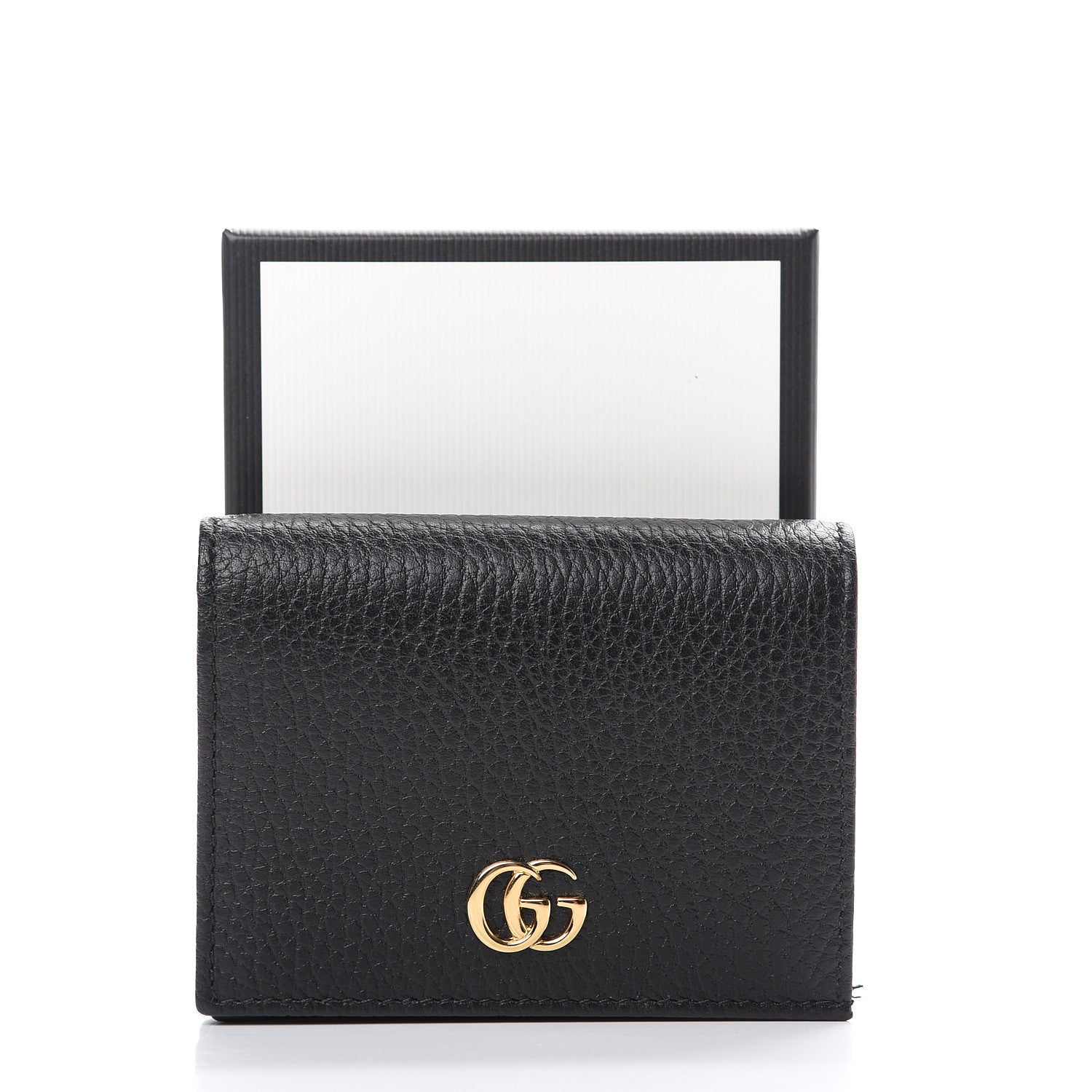 Gucci Pebbled Calfskin GG Marmont Card Case Black 8 of 8