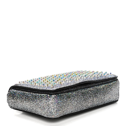 Christian Louboutin Nappa Mica PVC Glitter Spiked Zoompouch Crossbody Silver 7 of 13