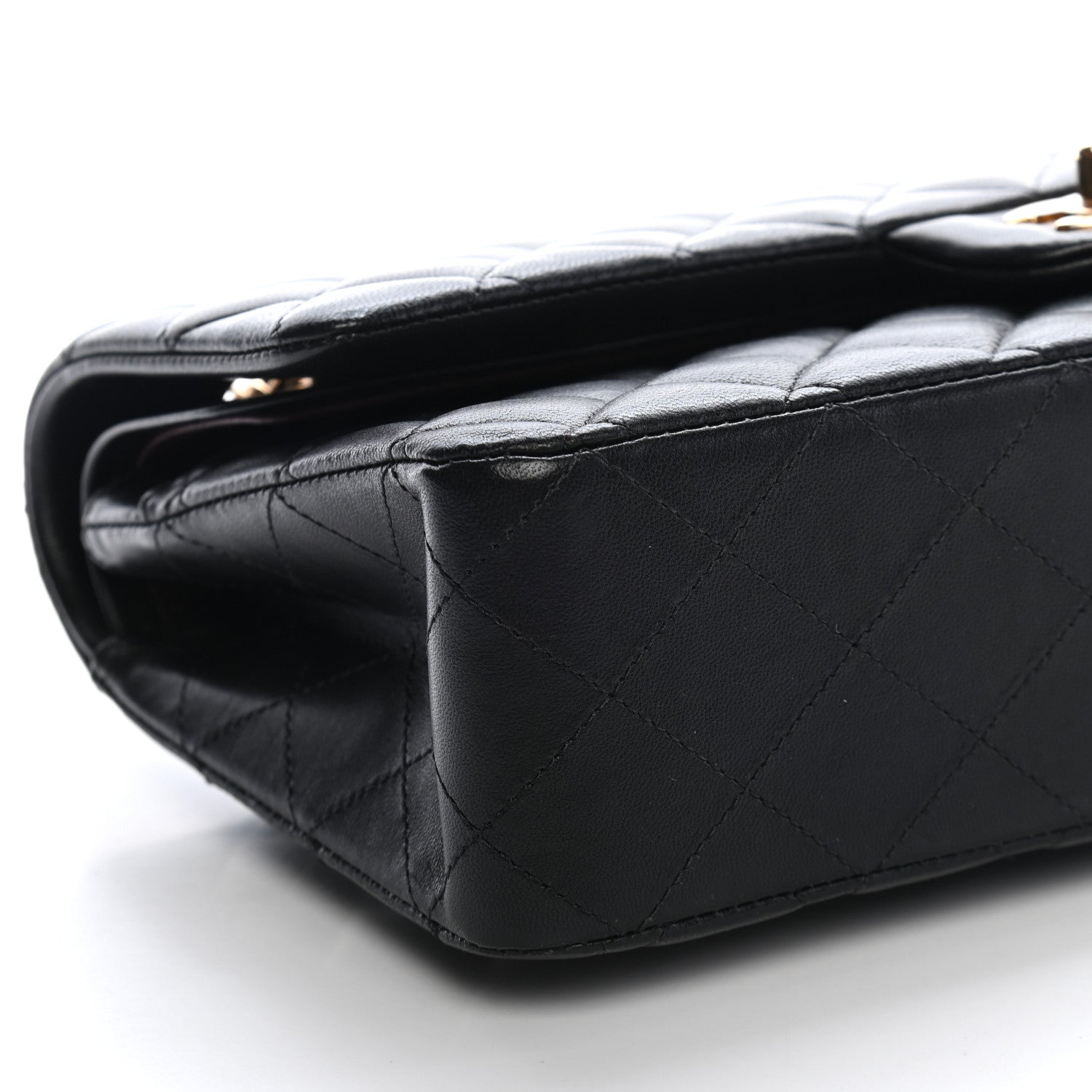Chanel Lambskin Quilted Medium Double Flap Black 8 of 9