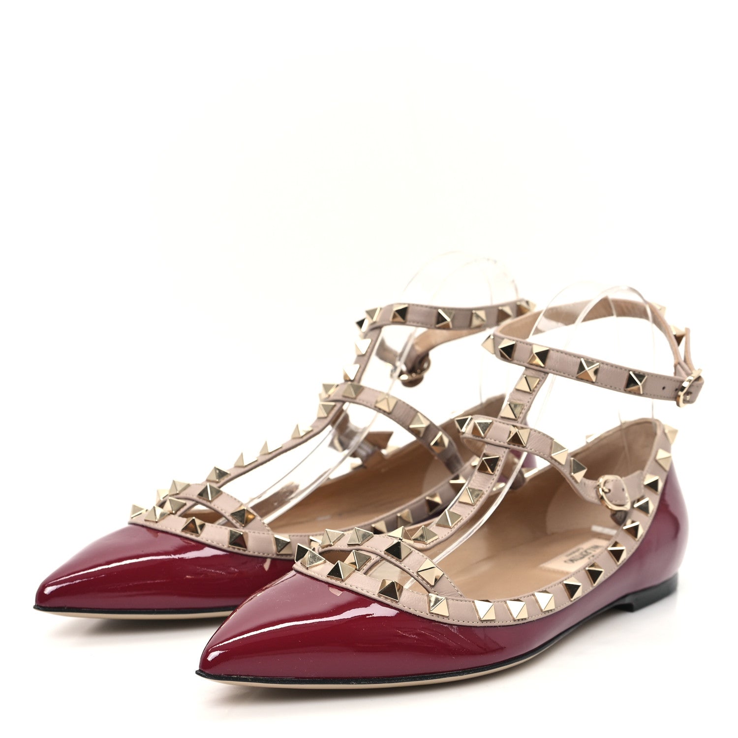 Valentino Garavani Patent Nappa Rockstud Cage Ballerina Flats 40 4 of 9