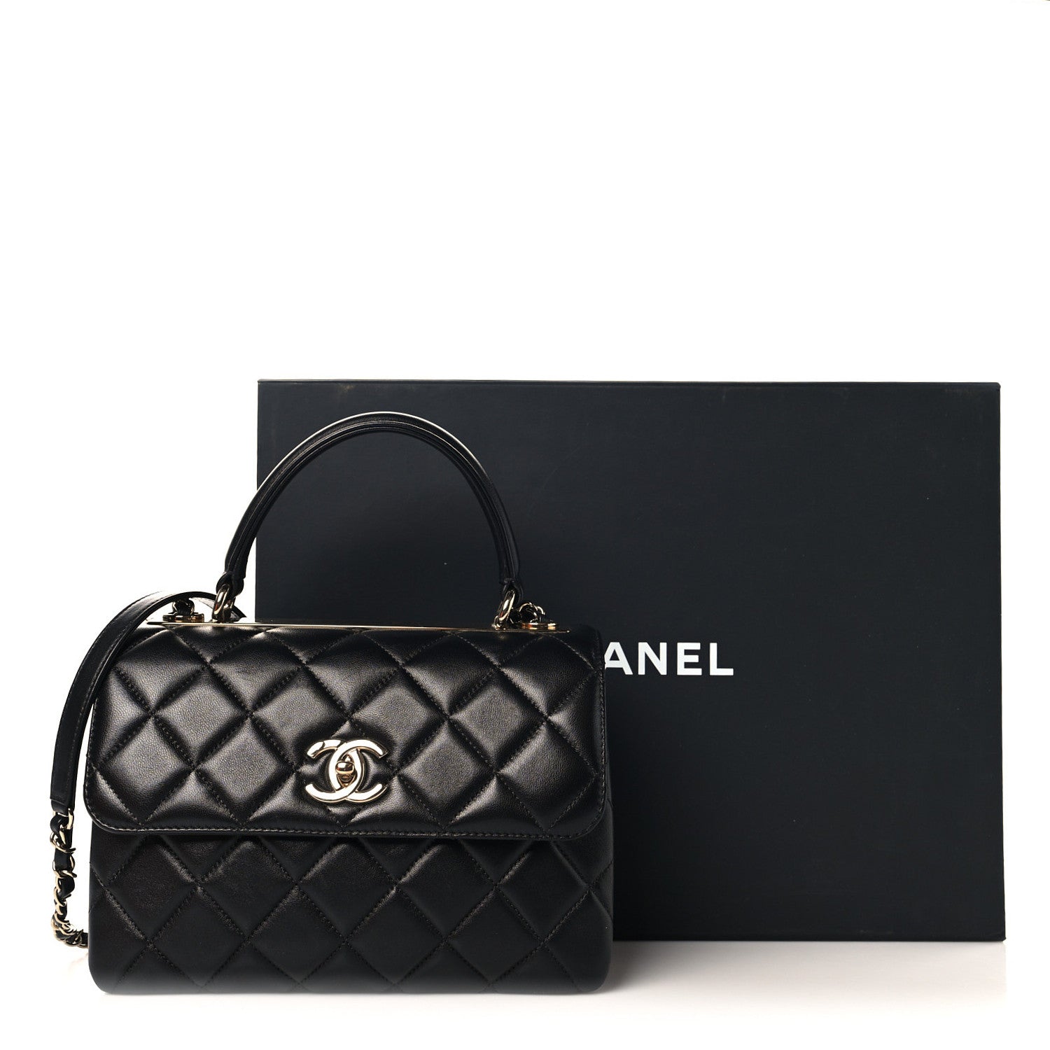 Chanel Lambskin Quilted Small Trendy CC Dual Handle Flap Bag Black 12 of 12