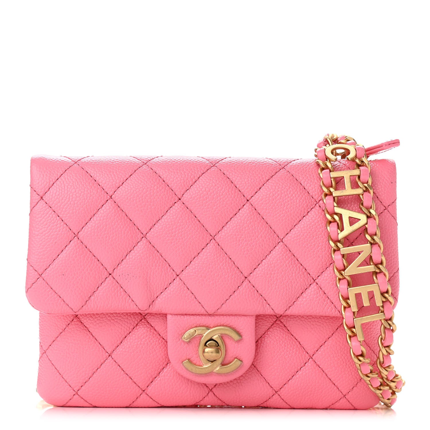 Chanel Shiny Caviar Pick Me Up Flap Belt Bag Pink 1 of 12