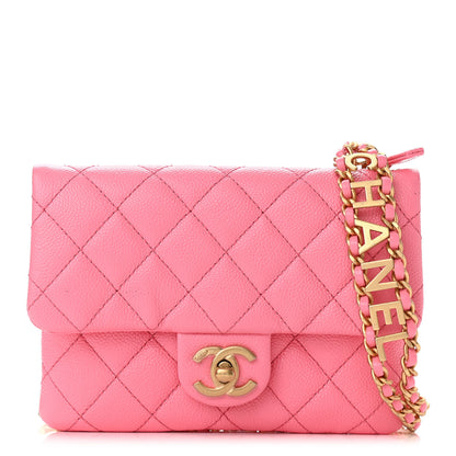Chanel Shiny Caviar Pick Me Up Flap Belt Bag Pink 1 of 12
