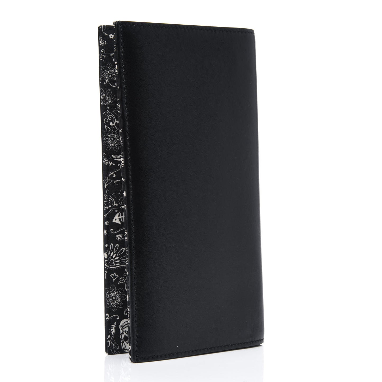 Calfskin Canvas Bandana Continental Wallet Black