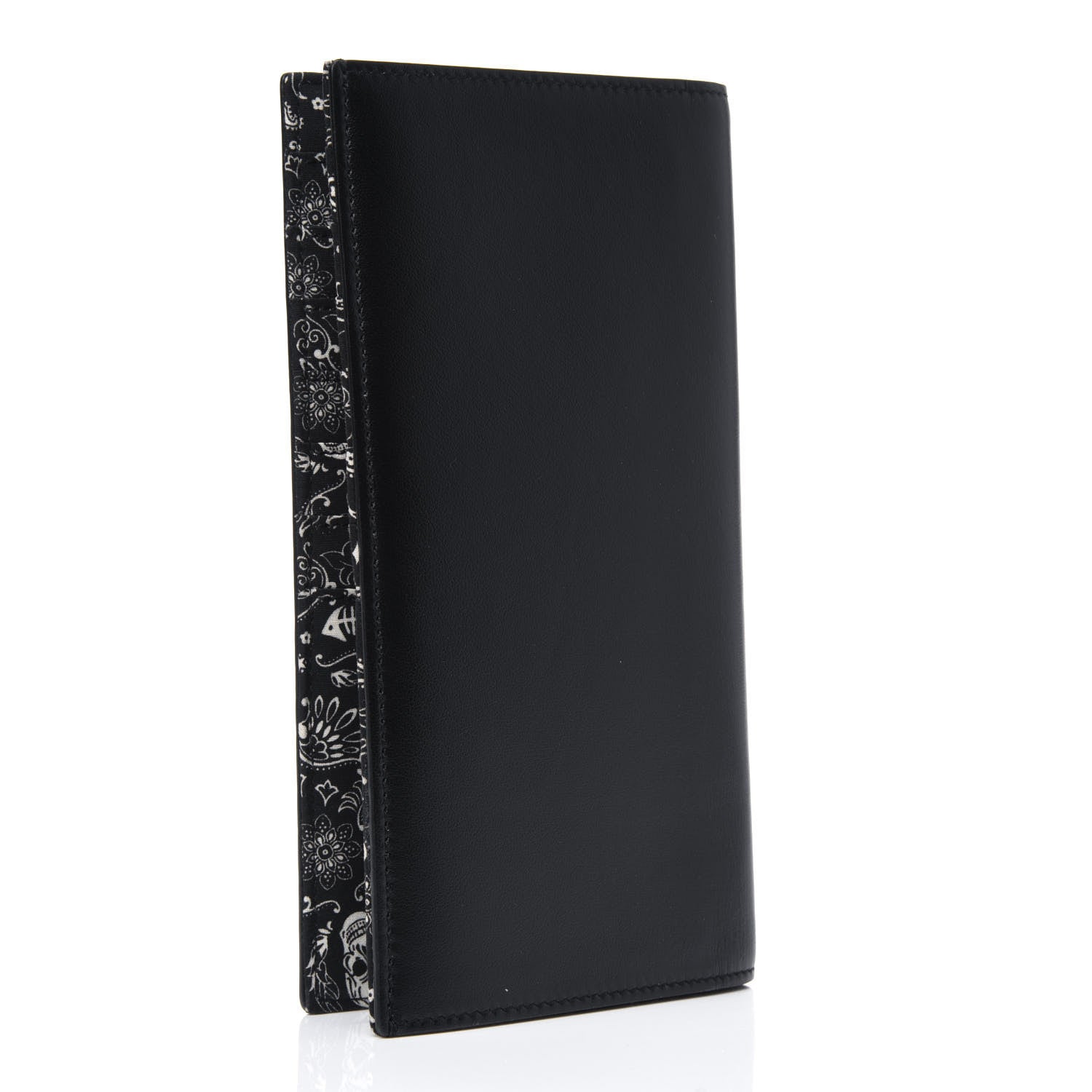 Saint Laurent Calfskin Canvas Bandana Continental Wallet Black 2 of 3