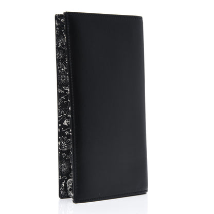 Saint Laurent Calfskin Canvas Bandana Continental Wallet Black 2 of 3