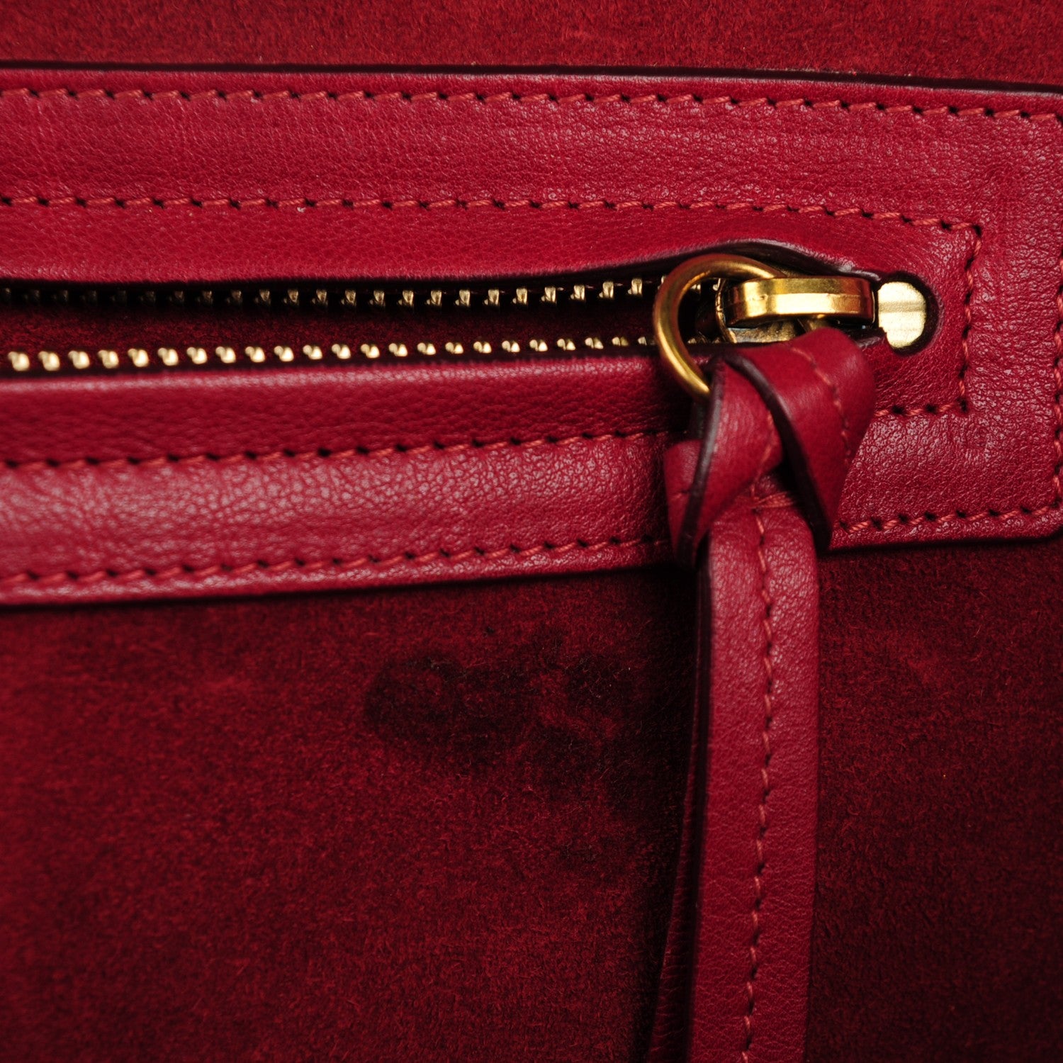 Celine Supple Calfskin Medium Phantom Luggage Red 8 of 9