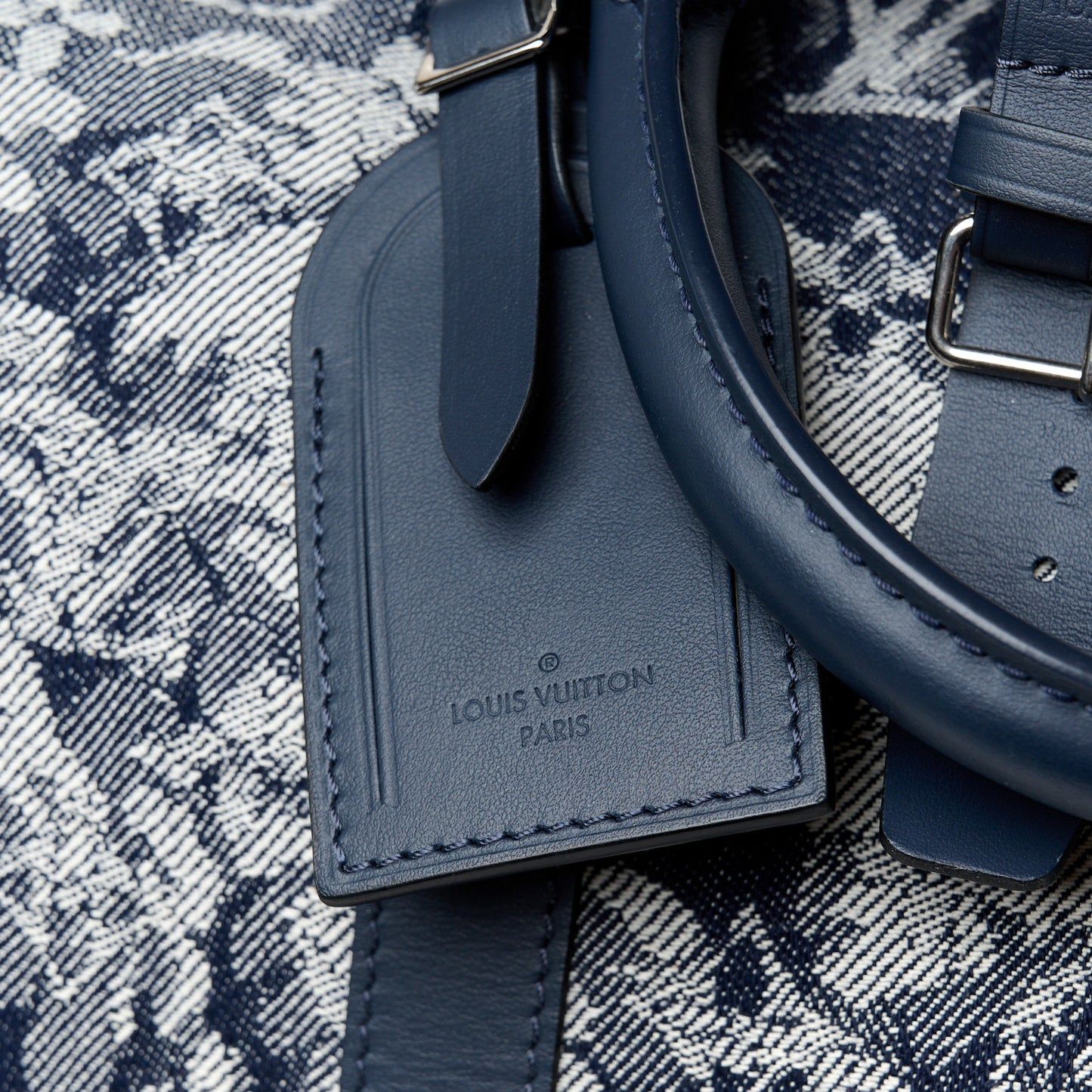 Monogram Tapestry Keepall Bandouliere 50 Bleu