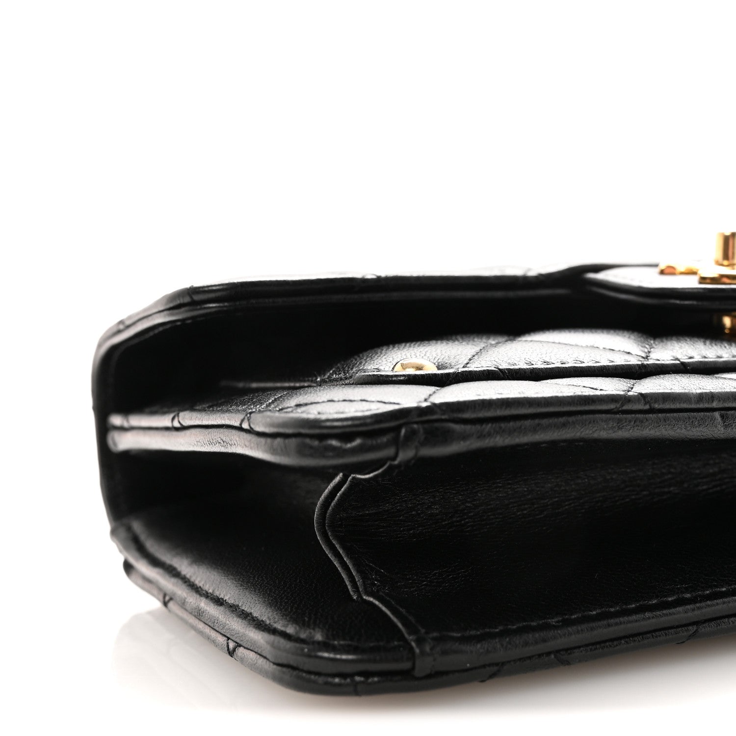 Chanel Lambskin Quilted Preppy Satchel Wallet On Chain WOC Black 10 of 12
