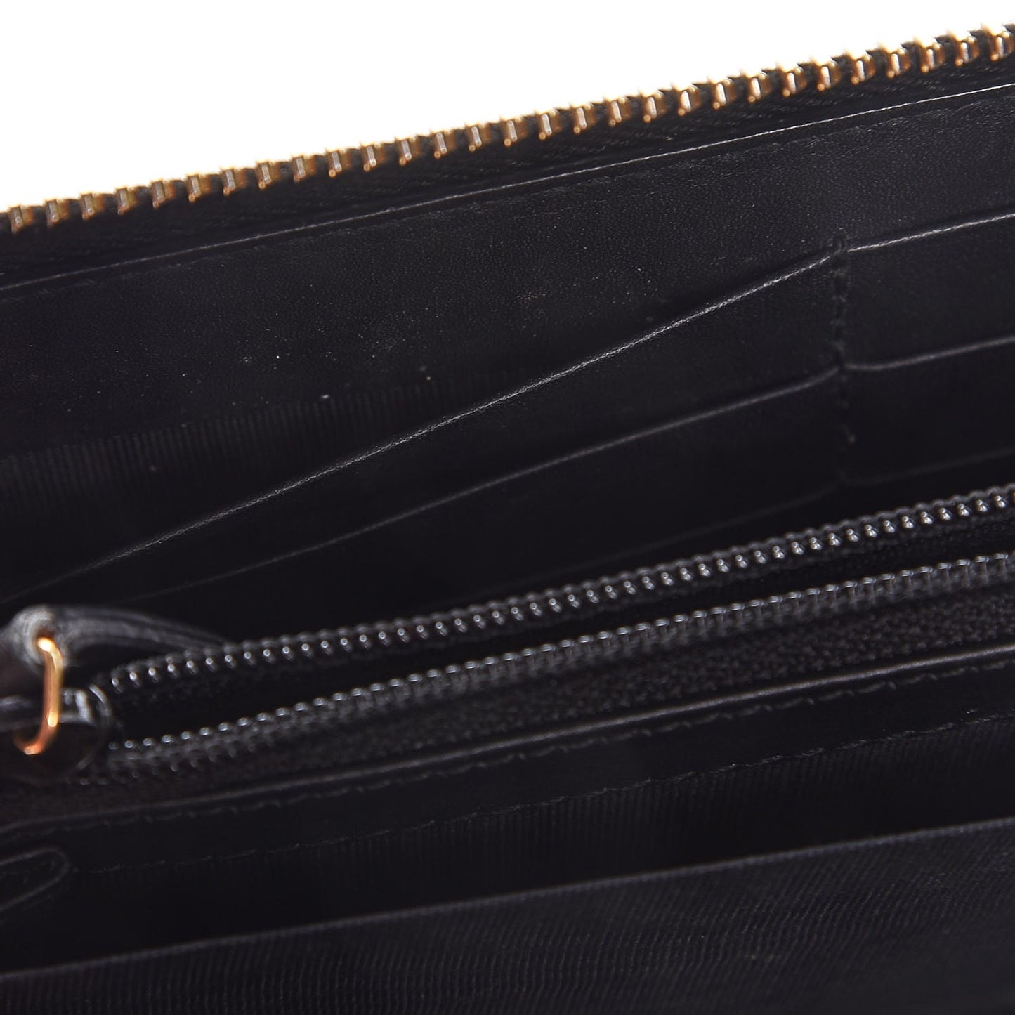 GG Supreme Monogram Moon Calfskin Zip Around Wallet Beige Ebony Black