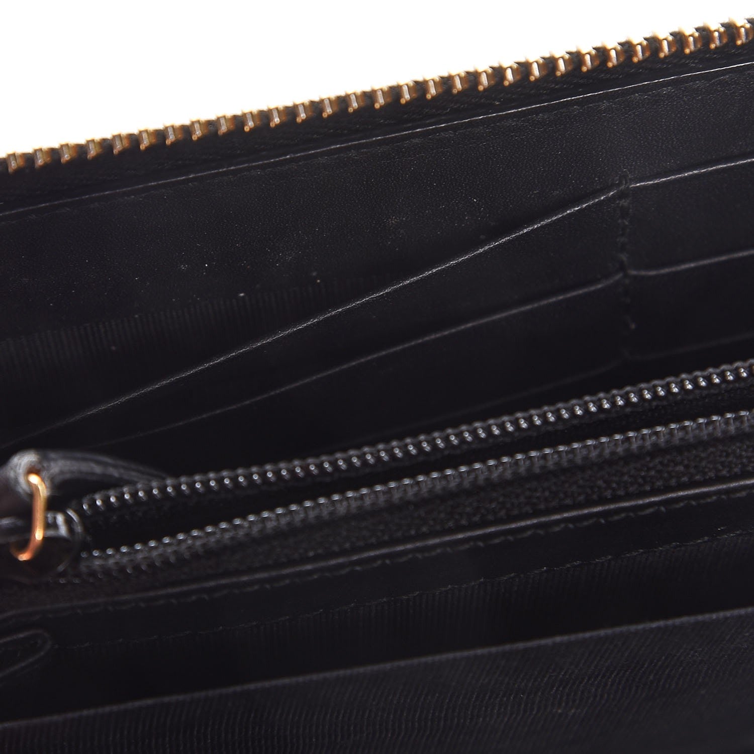 Gucci GG Supreme Monogram Moon Calfskin Zip Around Wallet Beige Ebony Black 9 of 9