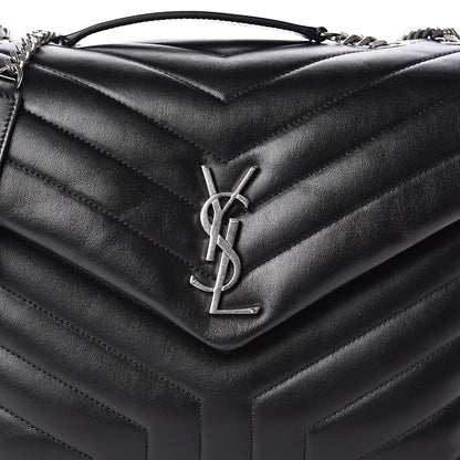 Saint Laurent Calfskin Y Quilted Monogram Medium Loulou Chain Satchel Black 10 of 10