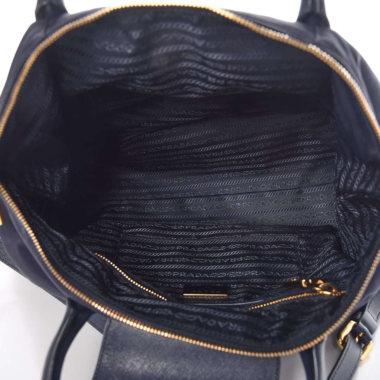 Tessuto Nylon Saffiano Tote Blue