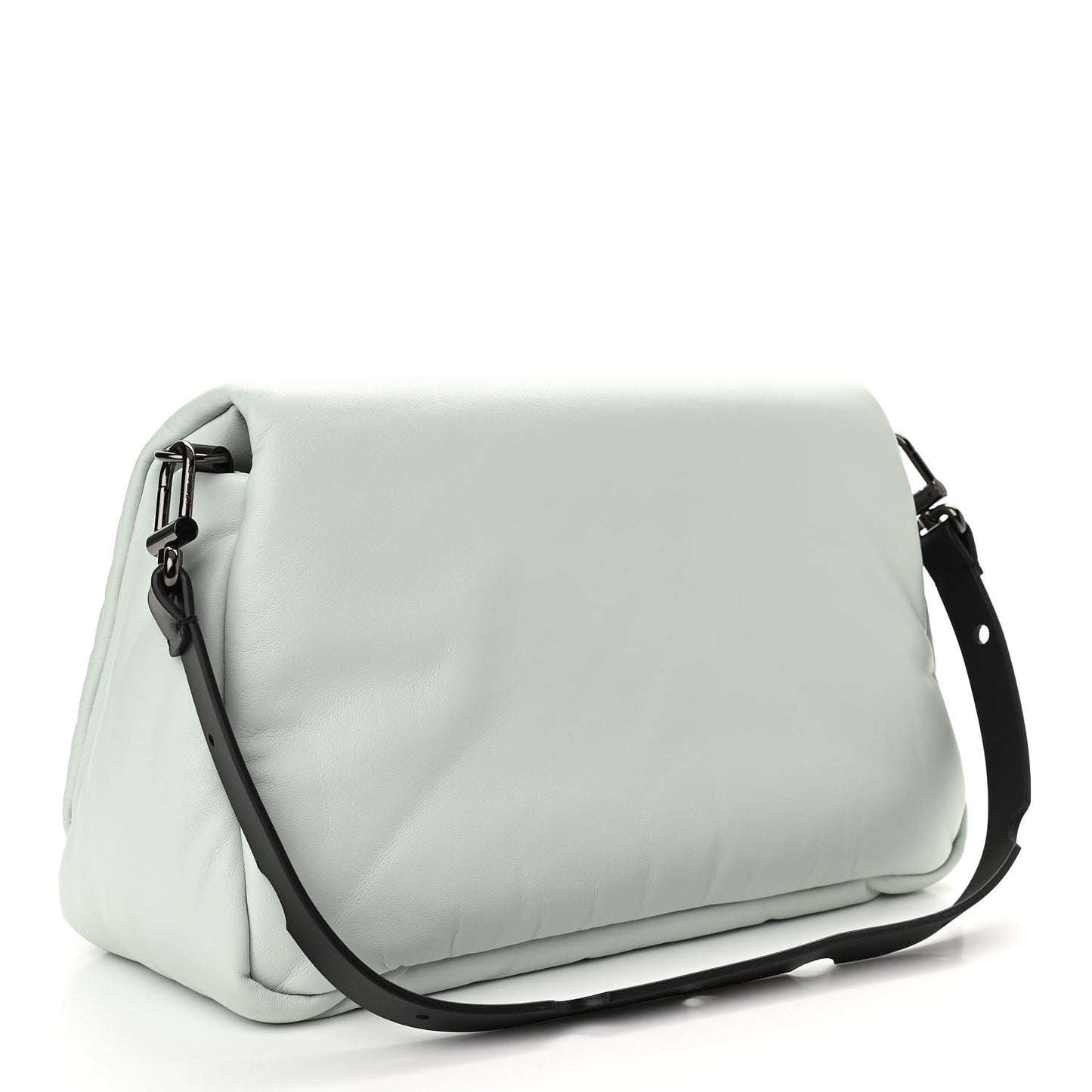 Calfskin Slouchy Nailed Clutch Green