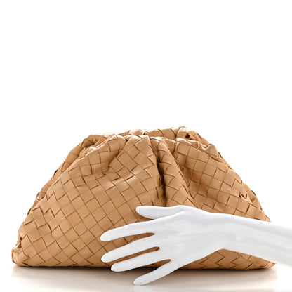Bottega Veneta Nappa Maxi Intrecciato The Pouch Oversized Clutch Almond 2 of 11