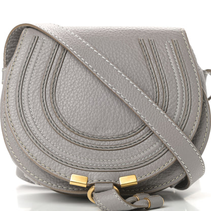 Chloe Calfskin Mini Marcie Round Crossbody Bag Cashmere Grey 9 of 15