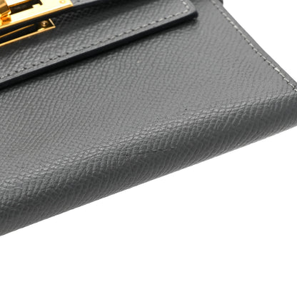 Hermes Courchevel Kelly Compact Wallet Graphite 11 of 12