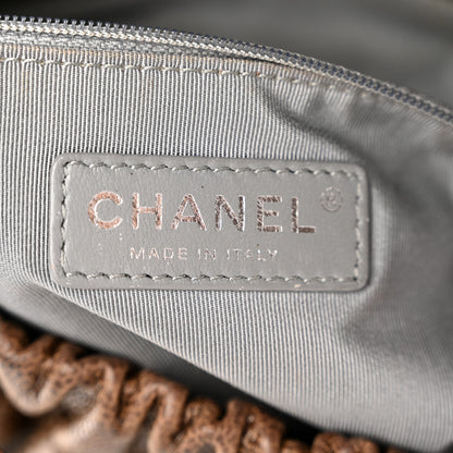 Chanel Crumpled Caviar Quilted Maxi Elastic Flap Brown 6 of 10