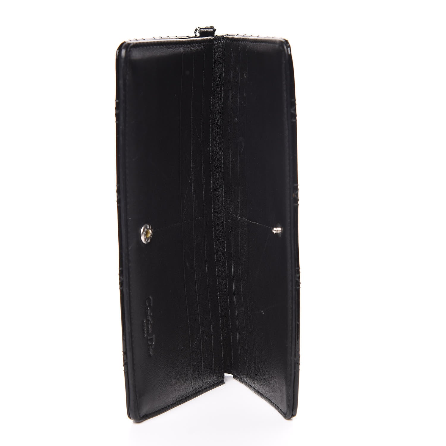 Christian Dior Patent Cannage Lady Dior Yen Wallet Black 7 of 14