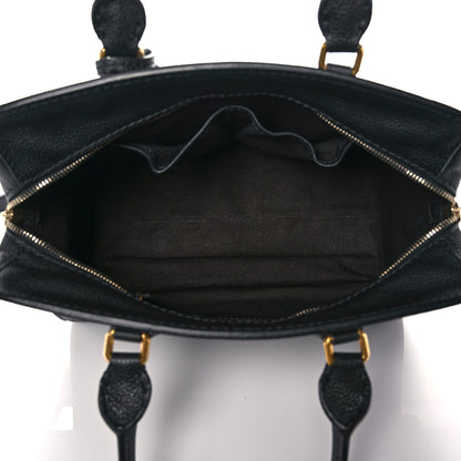 Alexander McQueen Pebbled Calfskin Small Skull Padlock Zip Around Tote Black 5 of 12