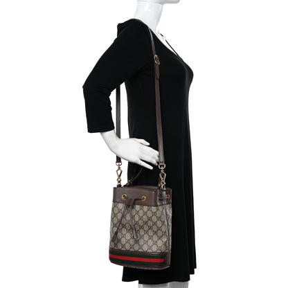 Gucci GG Supreme Monogram Web Small Ophidia Bucket Bag Brown 2 of 9