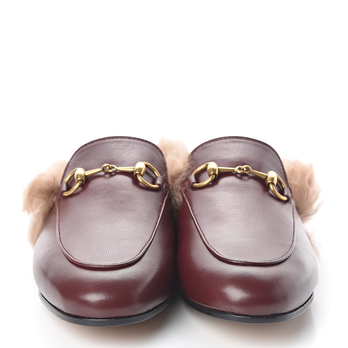 Malaga Kid Fur Womens Princetown Slippers 35 Vintage Bordeaux