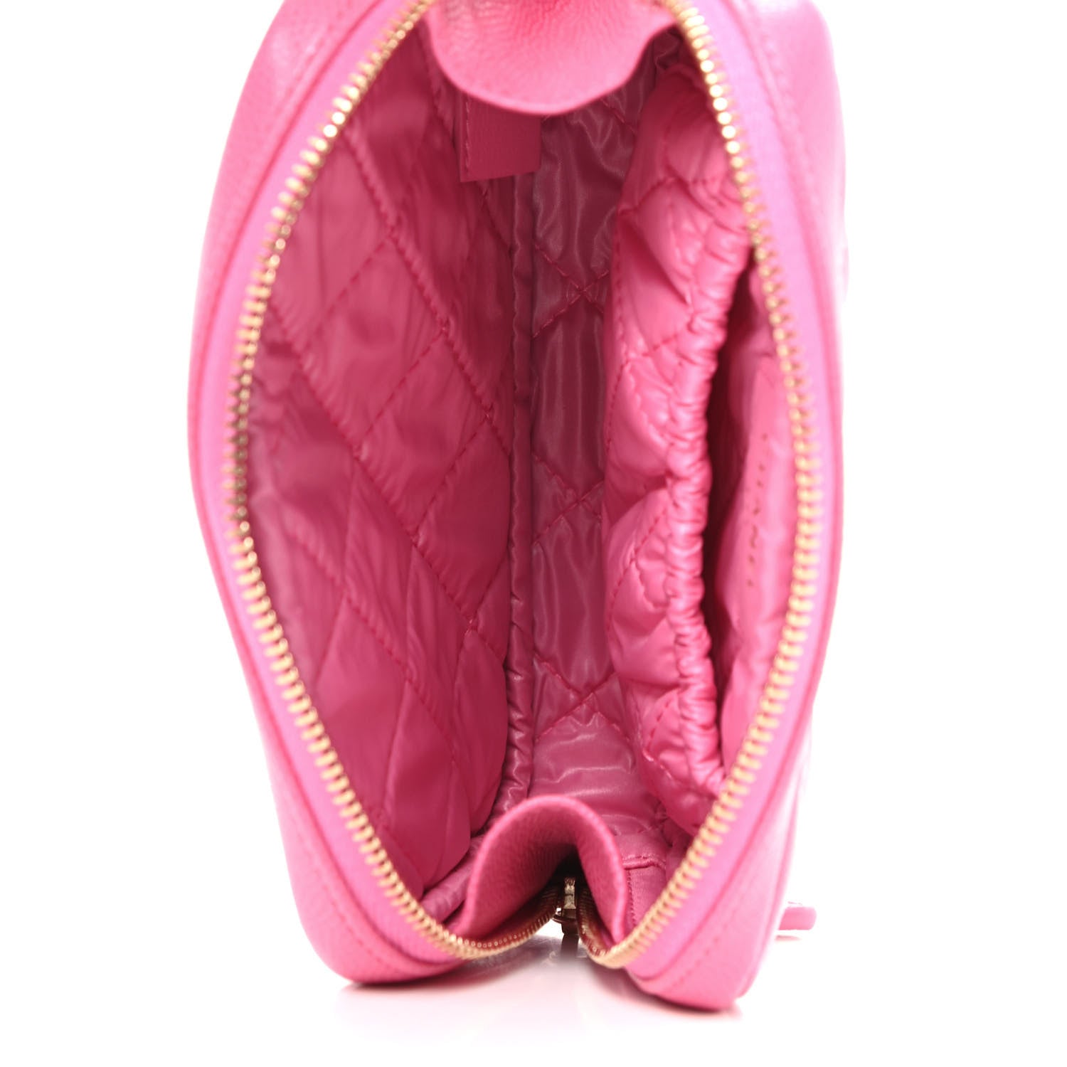Chanel Caviar Quilted Small Curvy Pouch Cosmetic Case Pink 5 of 8