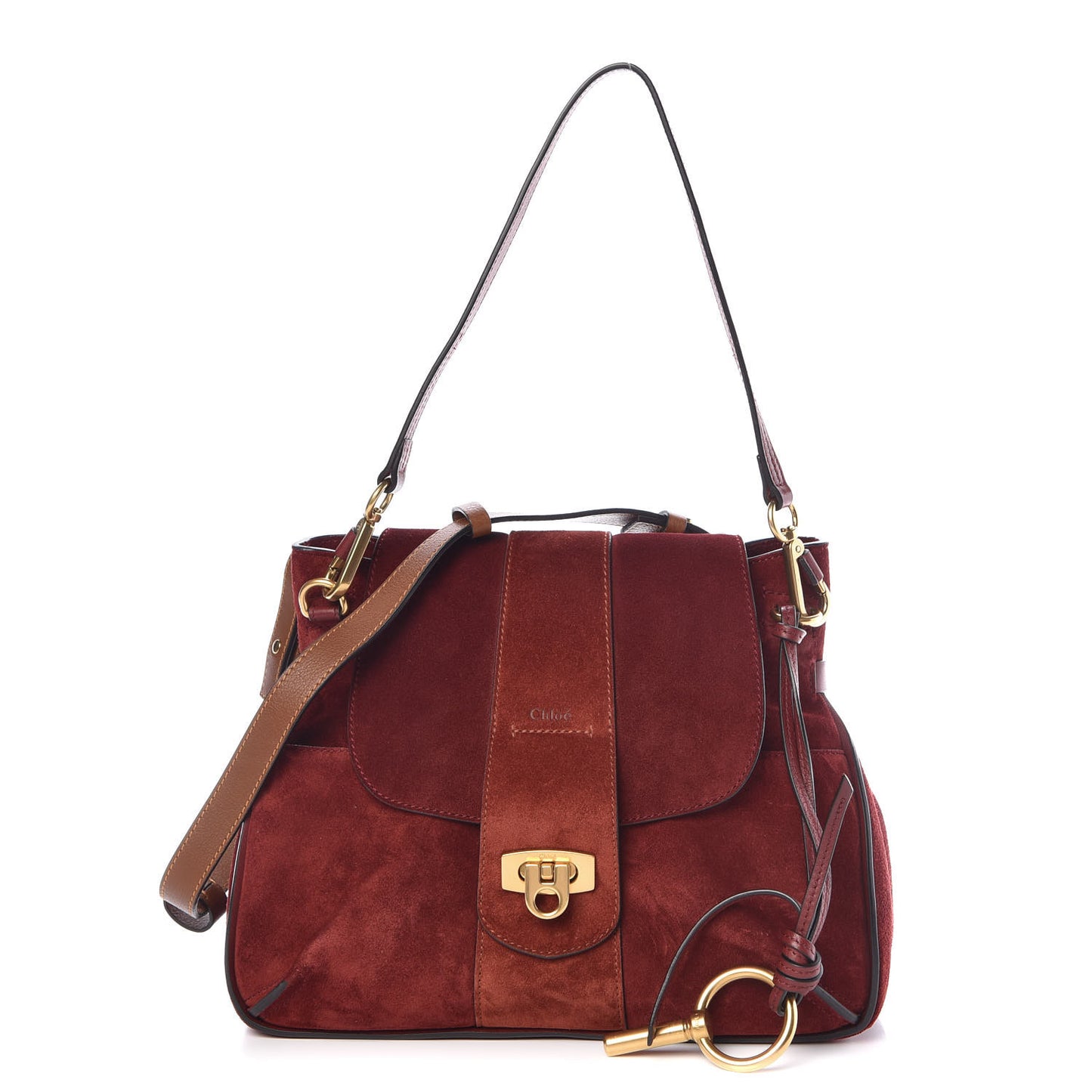 Suede Small Lexa Shoulder Bag Sienna Red