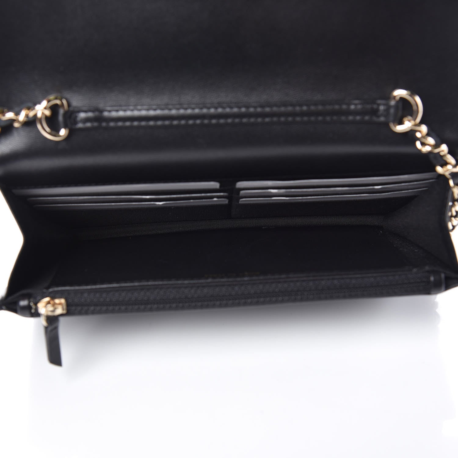 Chanel Lambskin Quilted Pearl Wallet On Chain WOC Black 6 of 13