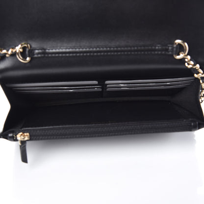 Chanel Lambskin Quilted Pearl Wallet On Chain WOC Black 6 of 13