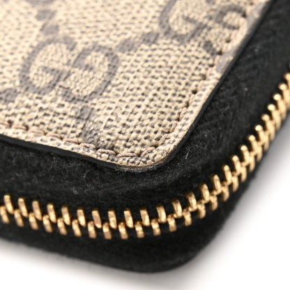 Gucci Dollar Calfskin GG Supreme Monogram GG Marmont Zip Around Wallet Black Beige Ebony 12 of 14