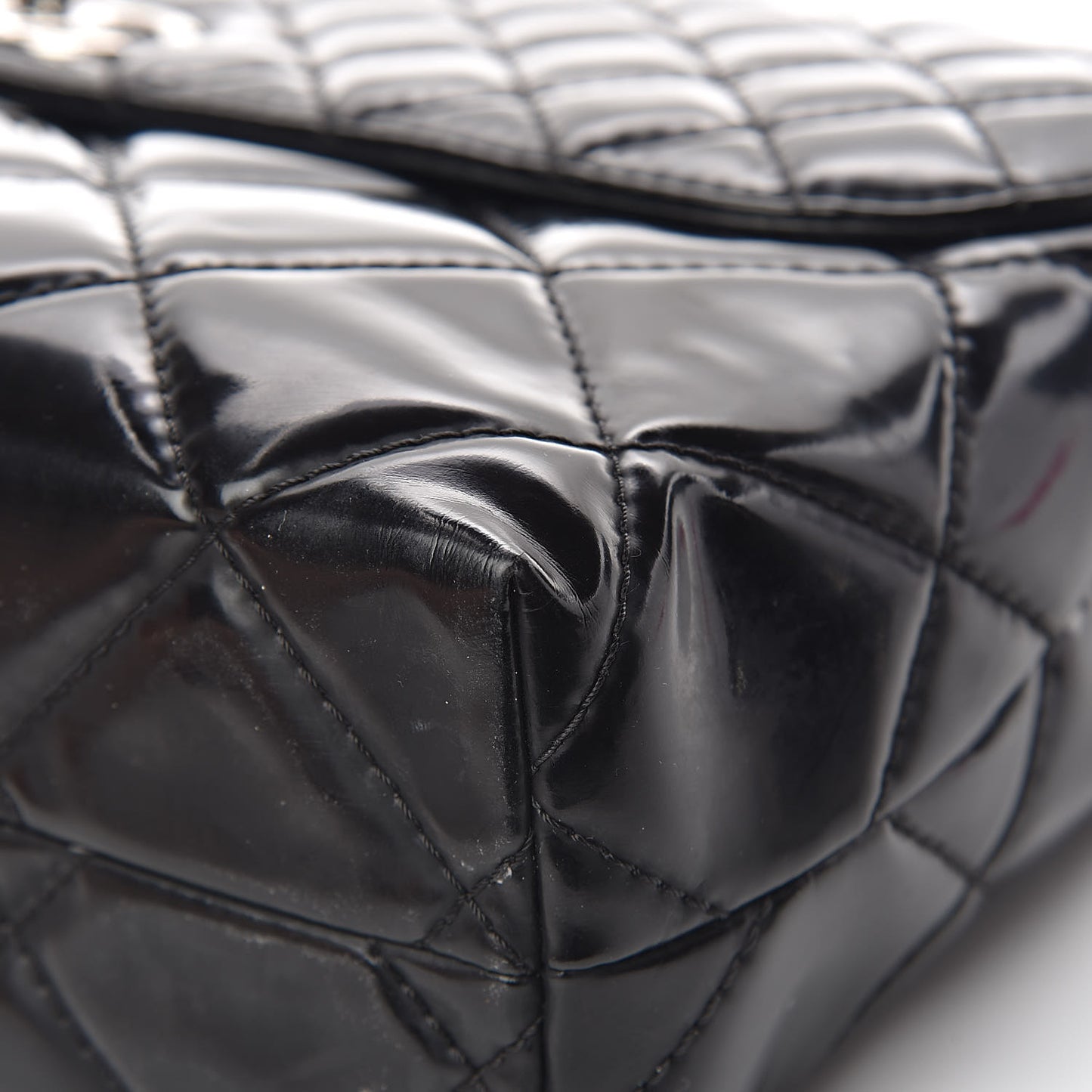 Vinyl Quilted In the Business Flap Bag Black