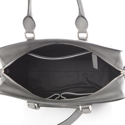 Alexander McQueen Pebbled Calfskin Small Skull Padlock Zip Around Tote Grey 7 of 9