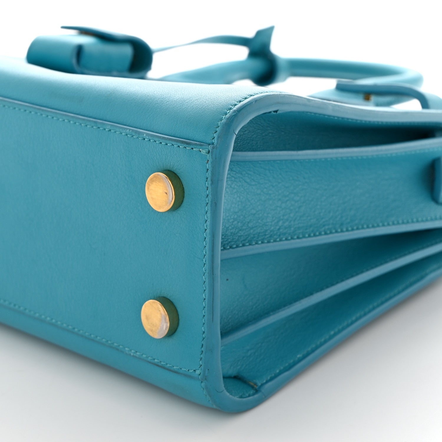 Saint Laurent Calfskin Nano Sac De Jour Turquoise 10 of 14