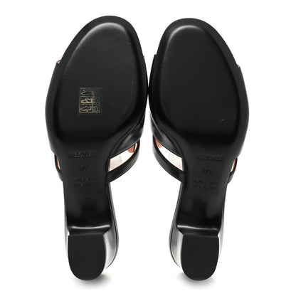 Hermes Goatskin Candy Sandals 37.5 Black 5 of 9