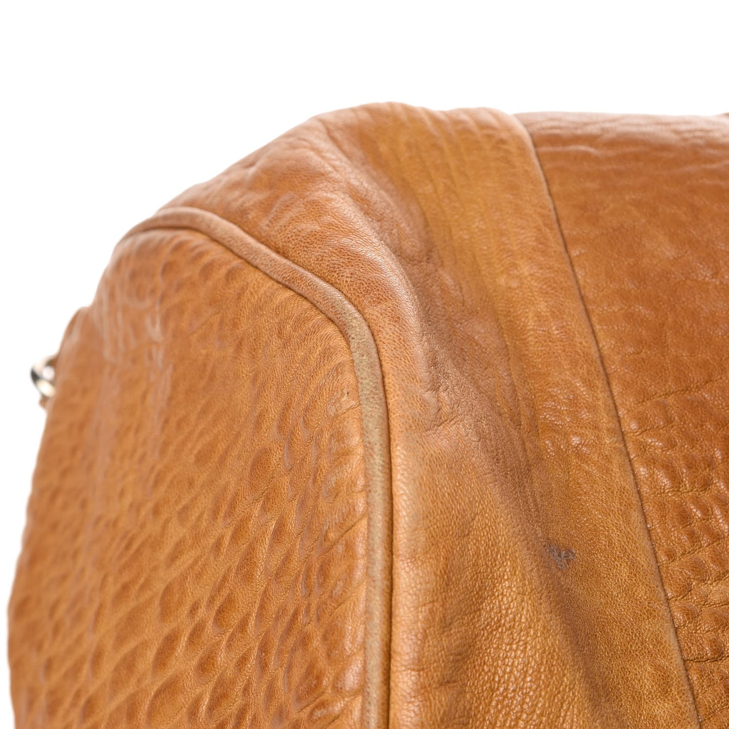 Pebbled Lambskin Rocco Duffel Mustard