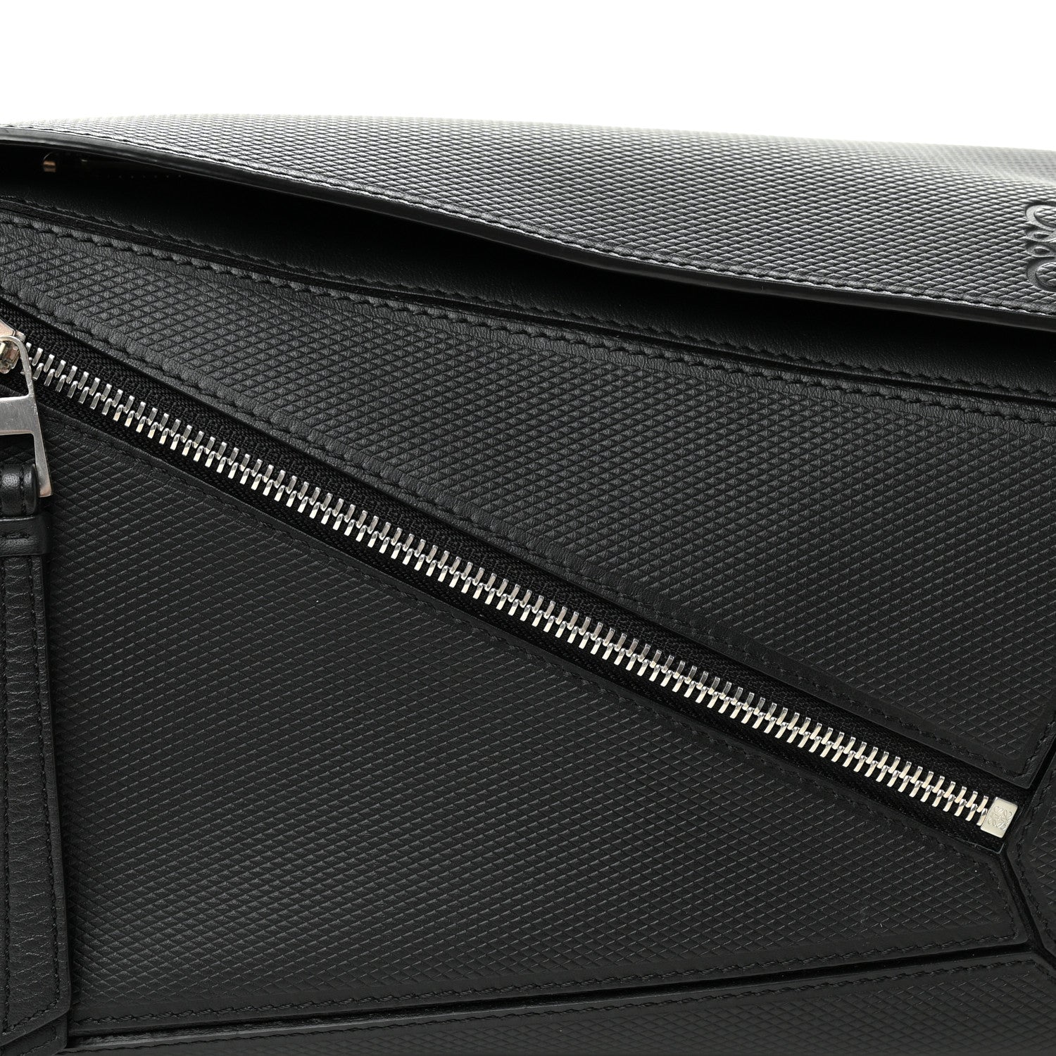 Loewe Diamond Embossed Calfskin Small Puzzle Bumbag Black 7 of 9