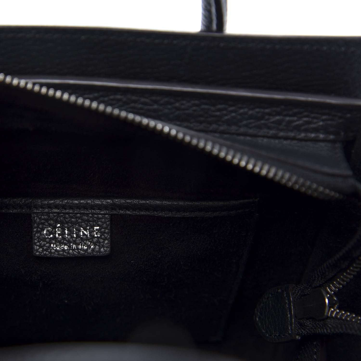 Celine Drummed Calfskin Nano Luggage Black 8 of 10