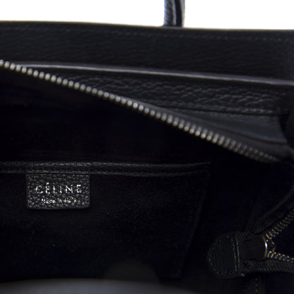Celine Drummed Calfskin Nano Luggage Black 8 of 10