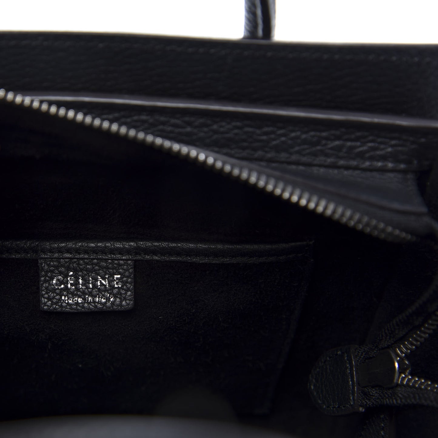 Drummed Calfskin Nano Luggage Black