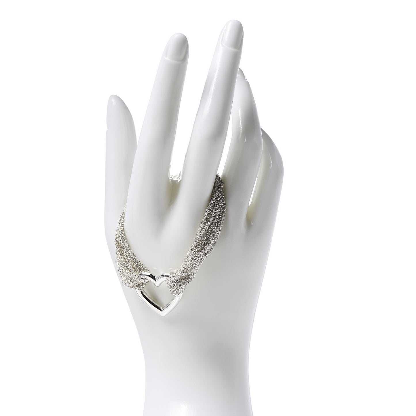 Sterling Silver Heart Mesh Bracelet