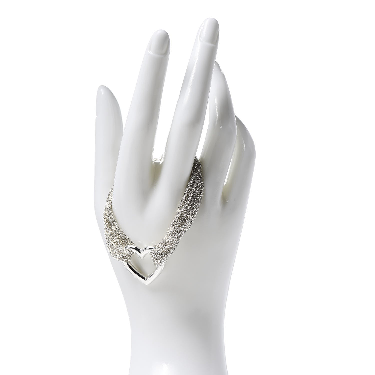 Tiffany Sterling Silver Heart Mesh Bracelet 2 of 4