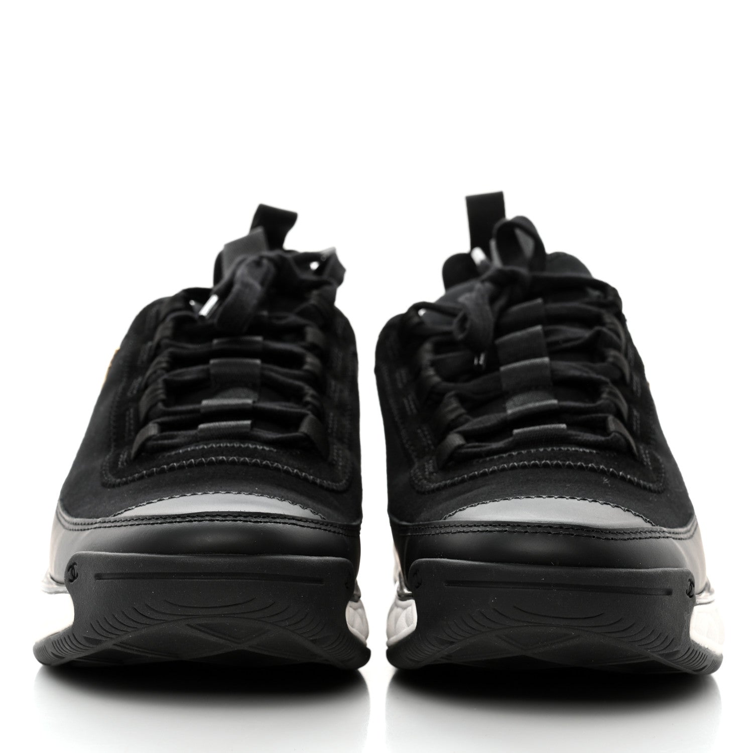 Chanel Velvet Calfskin Mixed Fibers CC Sneakers 39 Black 2 of 9